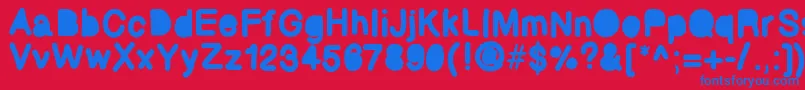 Bubbled Font – Blue Fonts on Red Background