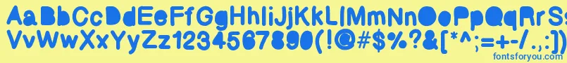 Bubbled Font – Blue Fonts on Yellow Background