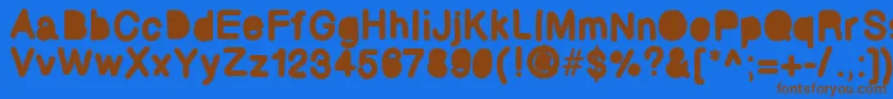 Bubbled Font – Brown Fonts on Blue Background