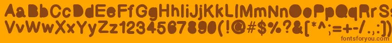 Bubbled Font – Brown Fonts on Orange Background