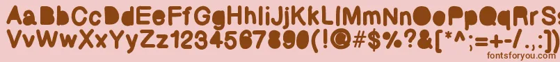 Bubbled Font – Brown Fonts on Pink Background