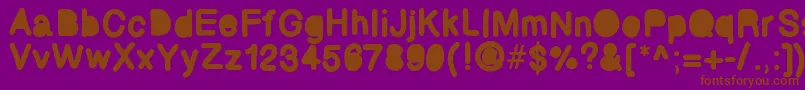 Bubbled Font – Brown Fonts on Purple Background