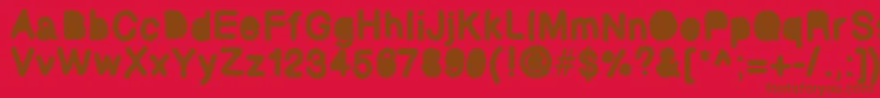 Bubbled Font – Brown Fonts on Red Background