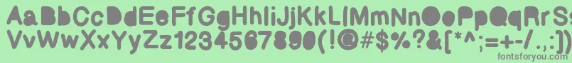 Bubbled Font – Gray Fonts on Green Background
