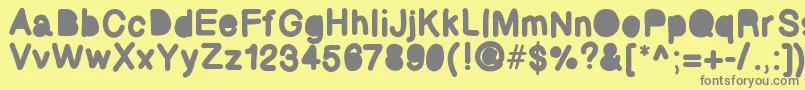 Bubbled Font – Gray Fonts on Yellow Background