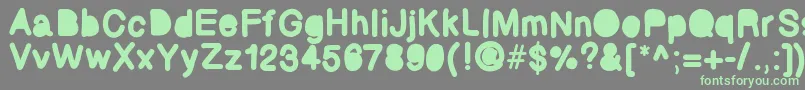 Bubbled Font – Green Fonts on Gray Background