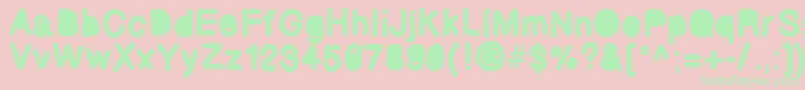 Bubbled Font – Green Fonts on Pink Background