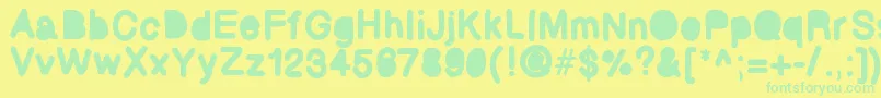 Bubbled Font – Green Fonts on Yellow Background