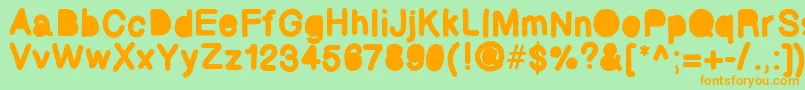 Bubbled Font – Orange Fonts on Green Background