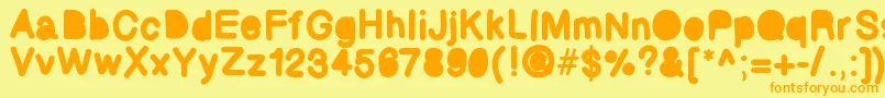 Bubbled Font – Orange Fonts on Yellow Background