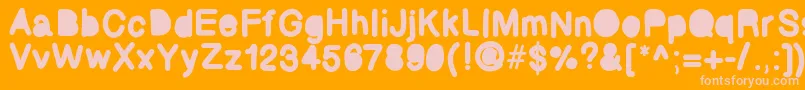 Bubbled Font – Pink Fonts on Orange Background