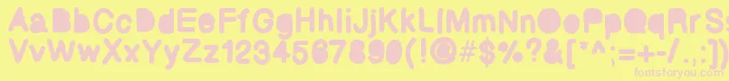 Bubbled Font – Pink Fonts on Yellow Background