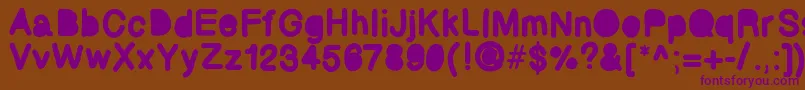 Bubbled Font – Purple Fonts on Brown Background