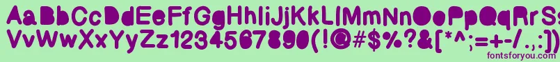 Bubbled Font – Purple Fonts on Green Background