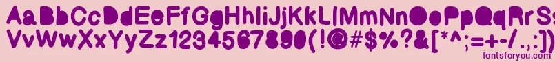 Bubbled Font – Purple Fonts on Pink Background