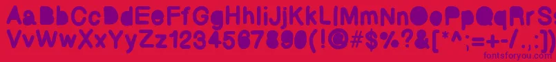 Bubbled Font – Purple Fonts on Red Background