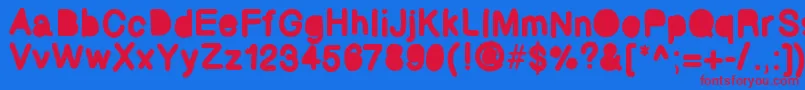 フォントBubbled – 赤い文字の青い背景