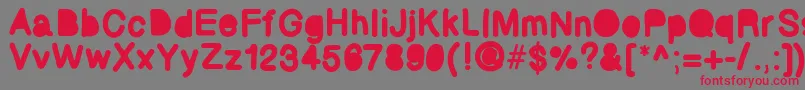 Bubbled Font – Red Fonts on Gray Background