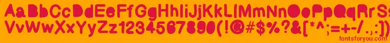 Bubbled Font – Red Fonts on Orange Background