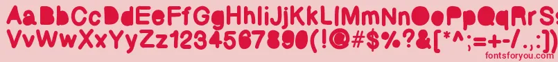 Bubbled Font – Red Fonts on Pink Background