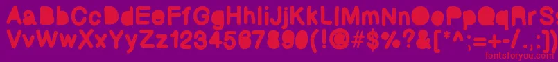 Bubbled Font – Red Fonts on Purple Background