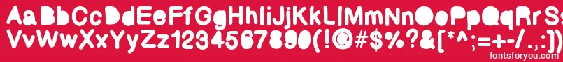 Bubbled Font – White Fonts on Red Background