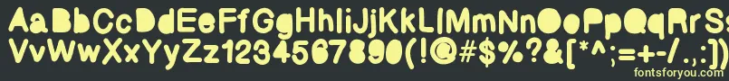 Bubbled Font – Yellow Fonts on Black Background