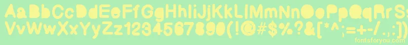 Bubbled Font – Yellow Fonts on Green Background