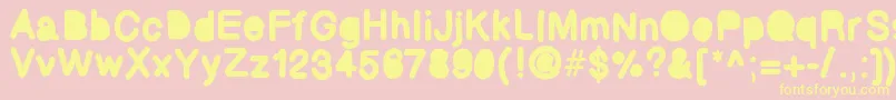 Bubbled Font – Yellow Fonts on Pink Background