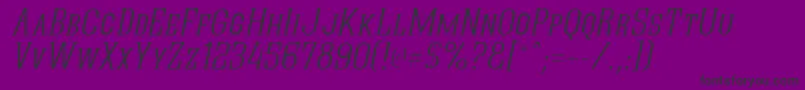 QuasticKapsThinItalic-fontti – mustat fontit violetilla taustalla