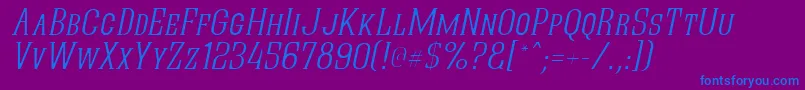 QuasticKapsThinItalic Font – Blue Fonts on Purple Background