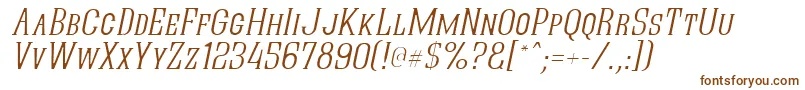 QuasticKapsThinItalic Font – Brown Fonts on White Background