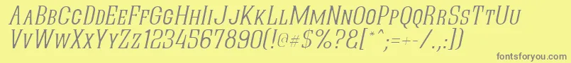 QuasticKapsThinItalic Font – Gray Fonts on Yellow Background