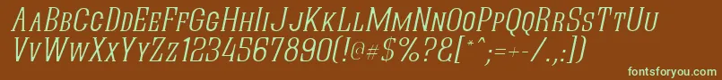 QuasticKapsThinItalic Font – Green Fonts on Brown Background