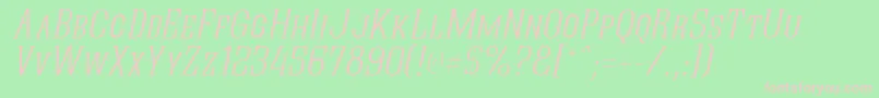 QuasticKapsThinItalic Font – Pink Fonts on Green Background