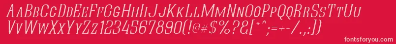 QuasticKapsThinItalic Font – Pink Fonts on Red Background