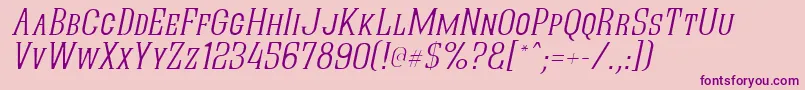 QuasticKapsThinItalic Font – Purple Fonts on Pink Background