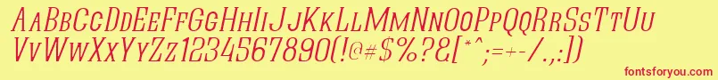 QuasticKapsThinItalic Font – Red Fonts on Yellow Background