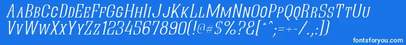 QuasticKapsThinItalic Font – White Fonts on Blue Background