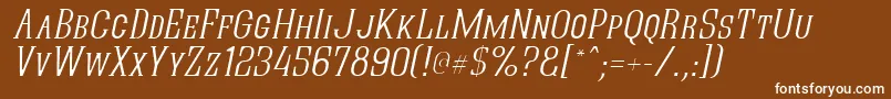 QuasticKapsThinItalic Font – White Fonts on Brown Background