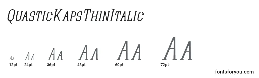 Размеры шрифта QuasticKapsThinItalic