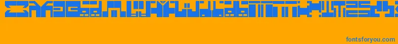 Police AnimeFont – polices bleues sur fond orange