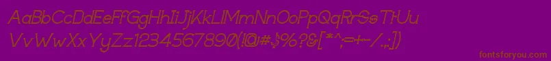 TechnicallyInsaneItalic Font – Brown Fonts on Purple Background