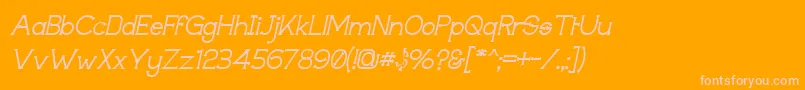 TechnicallyInsaneItalic-Schriftart – Rosa Schriften auf orangefarbenem Hintergrund