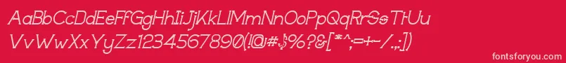 TechnicallyInsaneItalic Font – Pink Fonts on Red Background