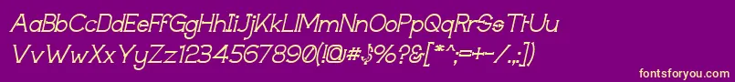 TechnicallyInsaneItalic Font – Yellow Fonts on Purple Background