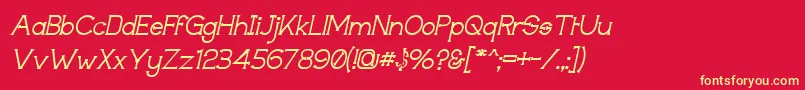 TechnicallyInsaneItalic Font – Yellow Fonts on Red Background