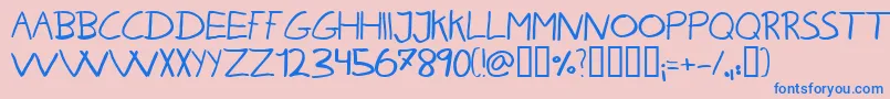 Kareh Font – Blue Fonts on Pink Background