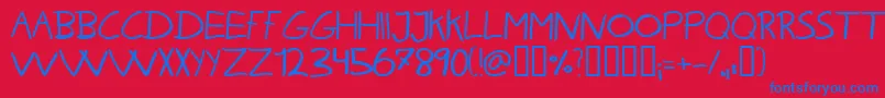Kareh Font – Blue Fonts on Red Background