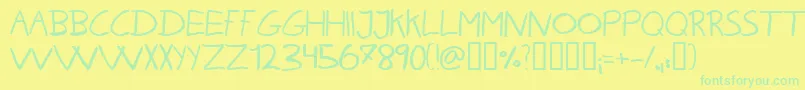 フォントKareh – 黄色い背景に緑の文字
